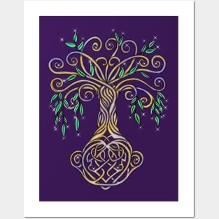 Celtic Tree of Life Nature Colored Posters and Art